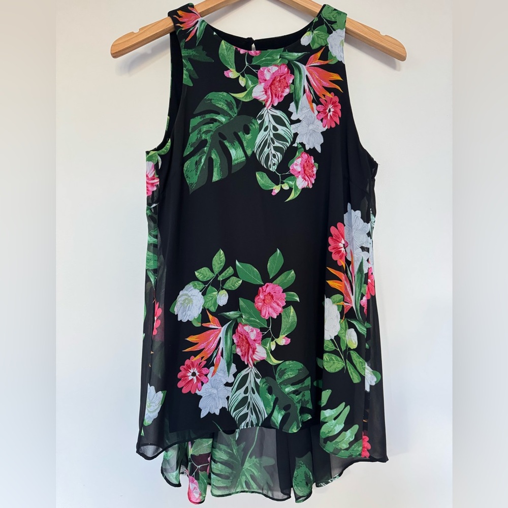 Vince Camuto Black Floral Blouse
